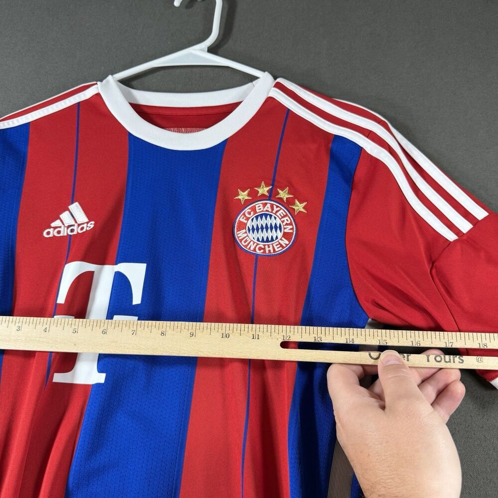 FC Bayern Munich Jersey Mens Small Red Blue Climacool Soccer Shirt Kit Blank - Picture 4 of 7